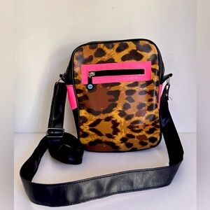Animal print real leather bag, crossbody bag, shoulder bag, print bag